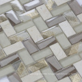 New Arrival Laminated Glass Herringbone Mosaic Tile For Wall